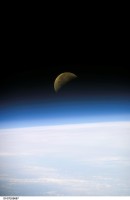 1. Earth, Upper Layers, and Moon, January 26, 2003. Photo Credit: Space Shuttle Columbia, January 26, 2003; National Aeronautics and Space Administration (NASA, http://www.nasa.gov), Government of the United States of America.