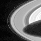 3. Pandora and Prometheus, March 10, 2004. Pandora (outside) and Prometheus (inside), the Shepherd Moons of Saturn's F-Ring. Photo Credit: Cassini-Huygens Mission (http://saturn.jpl.nasa.gov), Cassini Orbiter, March 10, 2004; National Aeronautics and Space Administration (NASA, http://www.nasa.gov)/Jet Propulsion Laboratory (JPL, http://www.jpl.nasa.gov)/Space Science Institute (http://ciclops.org/), Government of the United States of America.