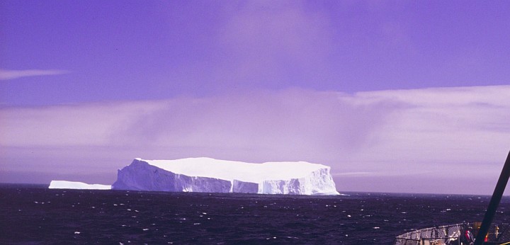 The Iceberg is Generating a Cloud, 1994-95 Austral Summer at Elephant Island, Antarctica. Photo Credit: Lieutenant Philip Hall, NOAA Corps; National Oceanic and Atmospheric Administration Photo Library (http://www.photolib.noaa.gov, corp2982), NOAA Corps Collection, National Oceanic and Atmospheric Administration (NOAA, http://www.noaa.gov), United States Department of Commerce (http://www.commerce.gov), Government of the United States of America (USA).