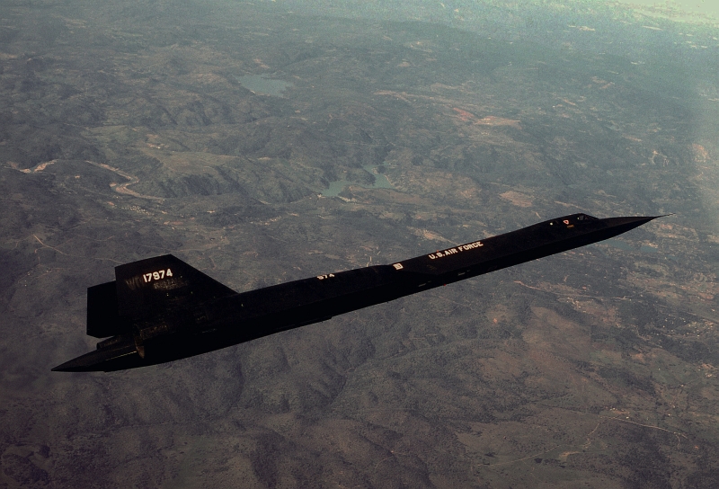 37. A U.S. Air Force SR-71 Blackbird From the 9th Strategic Reconnaissance Wing Soars Above the Mountains, February 1, 1982. Photo Credit: Ken Hackman, United States Air Force; Defense Visual Information (DVI, http://www.DefenseImagery.mil, DF-ST-83-07611 and DFST8307611) and United States Air Force (USAF, http://www.af.mil), United States Department of Defense (DoD, http://www.DefenseLink.mil or http://www.dod.gov), Government of the United States of America (USA).