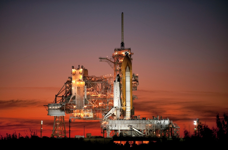 1. Backdropped By A Beautiful Sunset, Space Shuttle Atlantis (STS-129) Sits On Launch Pad 39A, November 15, 2009, NASA John F. Kennedy Space Center, State of Florida, USA. Photo Credit: Bill Ingalls, Program Manager/Senior Photographer, NASA; STS-129 Shuttle Mission Imagery (http://spaceflight.nasa.gov/gallery/images/shuttle/sts-129/ndxpage1.html): STS129-S-005 (http://spaceflight.nasa.gov/gallery/images/shuttle/sts-129/html/sts129-s-005.html), NASA Human Space Flight (http://spaceflight.nasa.gov), National Aeronautics and Space Administration (NASA, http://www.nasa.gov), Government of the United States of America.
