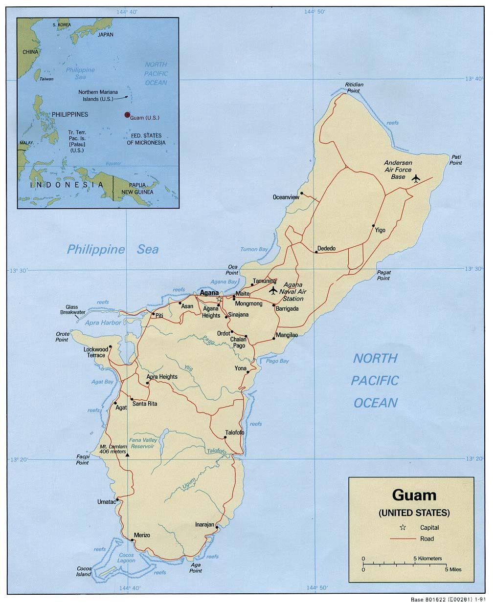 World Map Guam