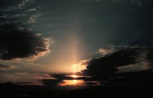 3. Sun Pillar, December 26, 1978 at 5:02 P.M., Asheville, State of North Carolina, USA. Photo Credit: Grant W. Goodge, National Oceanic and Atmospheric Administration Photo Library (http://www.photolib.noaa.gov), Historic NWS (National Weather Service) Collection, National Oceanic and Atmospheric Administration (NOAA, http://www.noaa.gov), United States Department of Commerce (http://www.commerce.gov), Government of the United States of America (USA).
