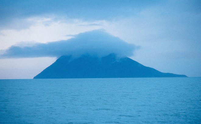 Passing Kayak Island - Cape St. Elias, July 1990. State of Alaska, USA. Photo Credit: Commander John Bortniak, NOAA Corps (ret.), National Oceanic and Atmospheric Administration Photo Library (http://www.photolib.noaa.gov, line0502), America's Coastlines Collection, National Oceanic and Atmospheric Administration (NOAA, http://www.noaa.gov), United States Department of Commerce (http://www.commerce.gov), Government of the United States of America (USA).