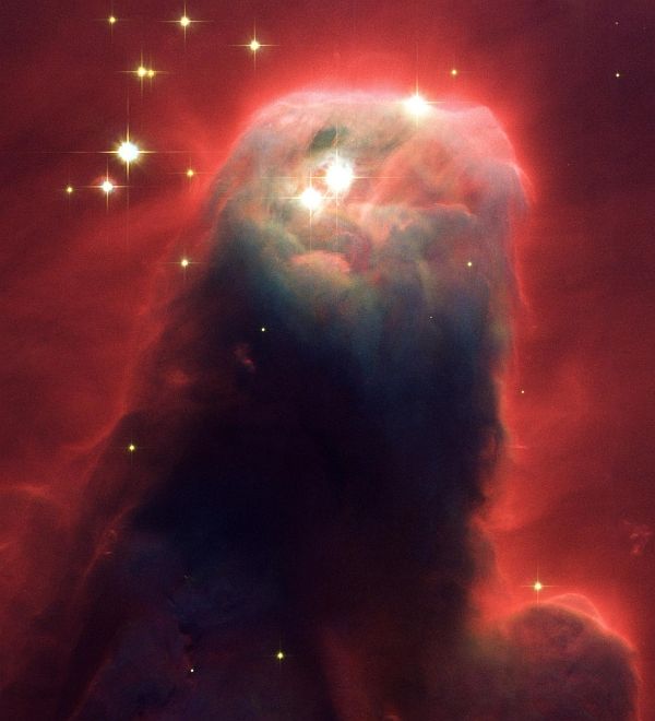The Cone Nebula (NGC 2264), a Monstrous Pillar of Cold Gas and Dust. Photo Credit: Monstrous Star-Forming Pillar of Gas and Dust, April 2, 2002 (Released: April 30, 2002), STScI-2002-11, NASA's Earth-orbiting Hubble Space Telescope (http://HubbleSite.org); H. Ford (JHU), G. Illingworth (UCSC/LO), M.Clampin (STScI), G. Hartig (STScI), the Advanced Camera for Surveys (ACS) Science Team (names listed below), ESA (http://www.SpaceTelescope.org), and National Aeronautics and Space Administration (NASA, http://www.nasa.gov), Government of the United States of America (USA). The ACS Science Team: H. Ford, G. Illingworth, M. Clampin, G. Hartig, T. Allen, K. Anderson, F. Bartko, N. Benitez, J. Blakeslee, R. Bouwens, T. Broadhurst, R. Brown, C. Burrows, D. Campbell, E. Cheng, N. Cross, P. Feldman, M. Franx, D. Golimowski, C. Gronwall, R. Kimble, J. Krist, M. Lesser, D. Magee, A. Martel, W. J. McCann, G. Meurer, G. Miley, M. Postman, P. Rosati, M. Sirianni, W. Sparks, P. Sullivan, H. Tran, Z. Tsvetanov, R. White, and R. Woodruff.