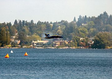 Lumamlam (Septiembre) 14, 2005, Salmo 104:10-13. August 6, 2005, SEAFAIR 2005 KeyBank Air Show, Seattle, State of Washington, USA: The Scenic View of the Tree-Covered Landscape Overlooking Lake Washington is Enhanced by the Prandtl-Glauert Cloud Around a Low Flying and Transonic U.S. Navy Blue Angels F/A-18A 'Hornet' Fighter Jet. Photo Credit: Photographer's Mate 3rd Class Douglas G. Morrison, Navy NewsStand - Eye on the Fleet Photo Gallery (http://www.news.navy.mil/view_photos.asp, 050806-N-3390M-019), United States Navy (USN, http://www.navy.mil), United States Department of Defense (DoD, http://www.DefenseLink.mil or http://www.dod.gov), Government of the United States of America (USA). Flying within the transonic regime -- speeds varying near and at the speed of sound (supersonic) -- can generate impressive condensation clouds caused by the Prandtl-Glauert Singularity. For a scientific explanation, see Dr. Mark. S. Cramer's Gallery of Fluid Mechanics, Prandtl-Glauert Singularity at <http://www.GalleryOfFluidMechanics.com/conden/pg_sing.htm>; the Prandtl-Glauert Condensation Clouds tutorial at <http://FluidMech.net/tutorials/sonic/prandtl-glauert-clouds.htm>; and Foundations of Fluid Mechanics, Navier-Stokes Equations Potential Flows: Prandtl-Glauert Similarity Laws at <http://www.Navier-Stokes.net/nspfsim.htm>.