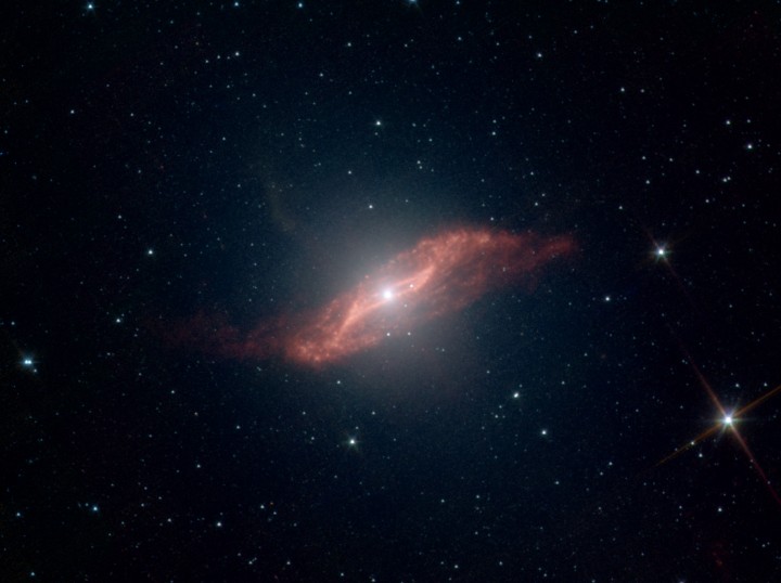 The Elliptical Galaxy Centaurus A and Its Stunning and Unexpected Parallelogram-Shaped Dust Structure Constellation Centaurus. Photo Credit: Spitzer Spies Parallelogram-Shaped Galactic Meal, ssc2004-09, February 10, 2004 (Release date: June 1, 2004), NASA's Spitzer Space Telescope (http://www.spitzer.caltech.edu); NASA/JPL-Caltech/Jocelyn Keene (SSC/Caltech), National Aeronautics and Space Administration (NASA, http://www.nasa.gov), Government of the United States of America (USA).