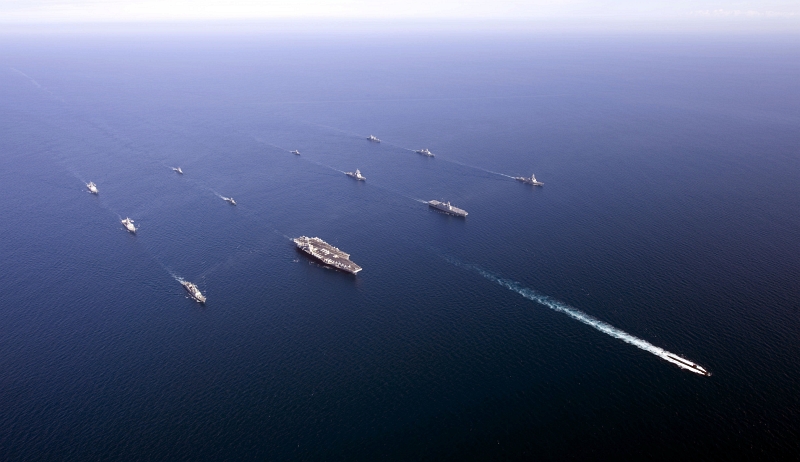 10. USS Tucson (SSN 770), a United States Navy LOS ANGELES Class Attack Submarine, Leads United States and Republic of Korea Navy Ships During Exercise Invincible Spirit, July 26, 2010, East Sea. Photo Credit: Mass Communication Specialist 3rd Class Adam K. Thomas, United States Navy; Defense Visual Information (DVI, http://www.DefenseImagery.mil, 100726-N-6720T-115 or 100726-N-DS193-115) and United States Navy (USN, http://www.af.mil), United States Department of Defense (DoD, http://www.DefenseLink.mil or http://www.dod.gov), Government of the United States of America (USA).