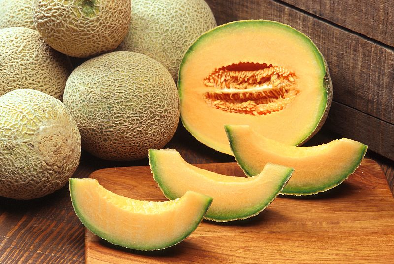 Sweet, Delicious Fruit In the Melon Family: Cantaloupes (Muskmelons). Photo Credit: Scott Bauer (http://www.ars.usda.gov/is/graphics/photos, K7388-11), Agricultural Research Service (ARS, http://www.ars.usda.gov), United States Department of Agriculture (USDA, http://www.usda.gov), Government of the United States of America (USA).