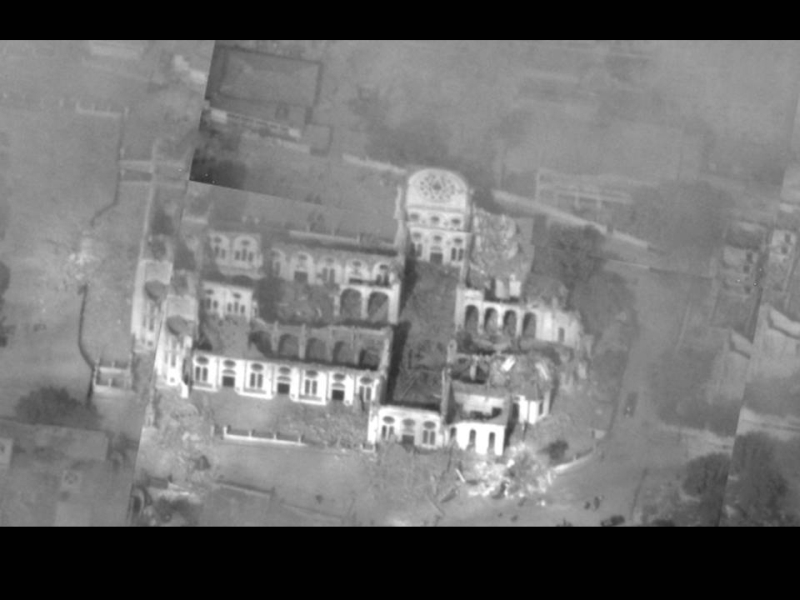 9. Partially Destroyed Roman Catholic Cathedral of Port-au-Prince (The National Cathedral), January 14, 2010, Port-au-Prince, Republique d'Haiti (Repiblik d' Ayiti) - Republic of Haiti, As Seen From A U.S. Air Force RQ-4 Global Hawk Unmanned Aircraft. Photo Credit: RQ-4 Block 10 Global Hawk unmanned aerial vehicle, United States Air Force (USAF, http://www.af.mil, 100114-F-9624R-302); United States Southern Command (USSOUTHCOM, http://www.southcom.mil), United States Department of Defense (DoD, http://www.DefenseLink.mil or http://www.dod.gov), Government of the United States of America (USA).