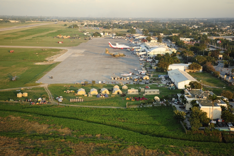 26. Another View of Toussaint Louverture International Airport (Aeroport International Toussaint Louverture), January 16, 2010, Port-au-Prince, Republique d'Haiti (Repiblik d' Ayiti) - Republic of Haiti. Photo Credit: Technical Sgt. (TSgt) James L. Harper Jr., United States Air Force; Defense Visual Information (DVI, http://www.DefenseImagery.mil, 100115-F-4177H-169) and United States Air Force (USAF, http://www.af.mil), United States Department of Defense (DoD, http://www.DefenseLink.mil or http://www.dod.gov), Government of the United States of America (USA).